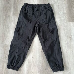 American Eagle Black Baggy Cargo Joggers